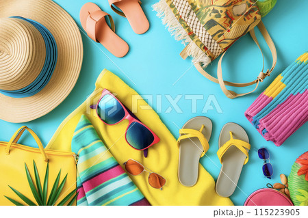 夏のビーチファッションアイテム 夏のビーチファッションアイテム 115223905