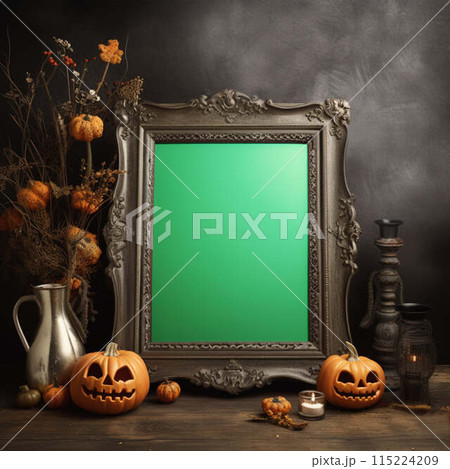 Halloween background with phone with copy space 115224209
