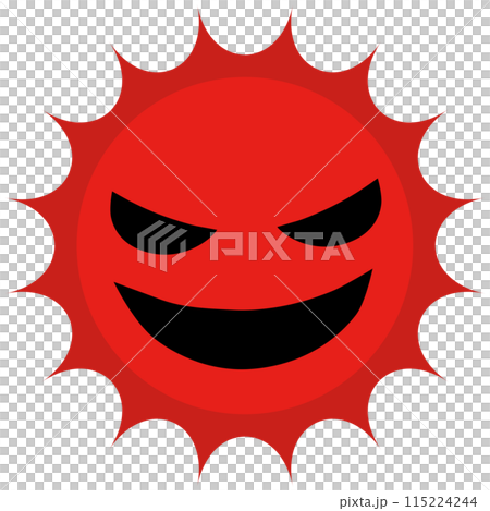 Scary smiling sun icon Scary smiling sun icon 115224244