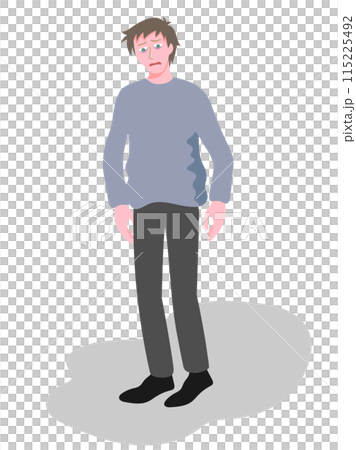 A young man standing there in shock and despair 115225492