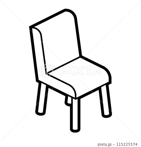 Chair icon in isometry style. Domestic and office furniture and equipment. 115225574