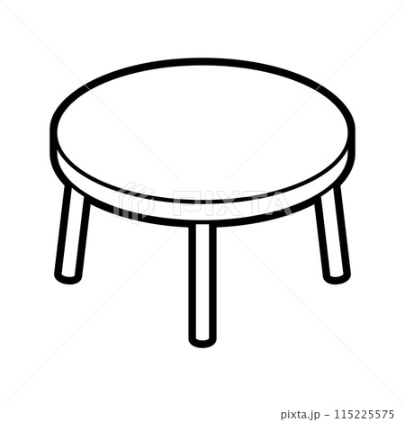 Dining table icon in isometry style. Domestic and office furniture and equipment. 115225575
