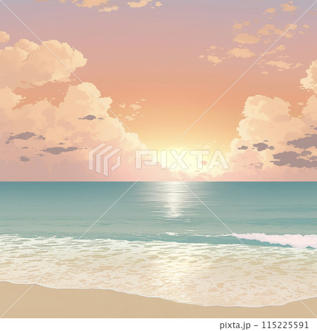 海に沈む夕日 AI画像 海に沈む夕日 AI画像 115225591