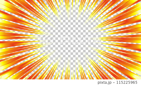赤と黄色のグラデーションの集中線の素材 赤と黄色のグラデーションの集中線の素材 115225965