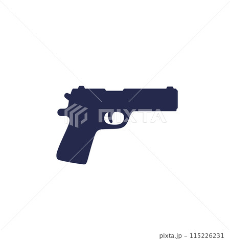 gun, pistol icon on white 115226231