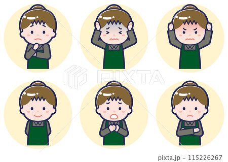 女性カフェ店員のポーズセット_05 115226267