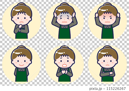 女性カフェ店員のポーズセット_05 115226267