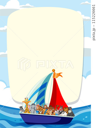Animals Sailing on a Boat Animals Sailing on a Boat 115226661