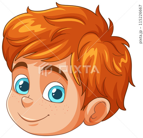Smiling Red-Haired Boy Illustration Smiling Red-Haired Boy Illustration 115226667