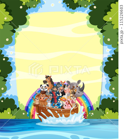 Animals on a Joyful Boat Ride 115226683