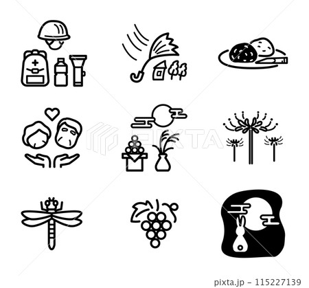 秋に関するシンプルなイラストセット 115227139