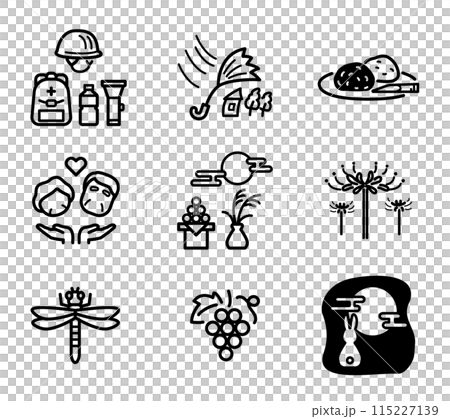 秋に関するシンプルなイラストセット 115227139