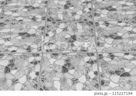 Grey light stone mosaic tile abstract pattern floor texture bathroom background white 115227194