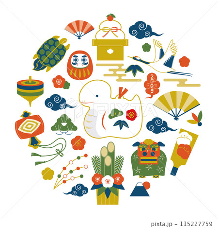 2025年巳年お正月素材 2025年巳年お正月素材 115227759