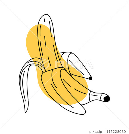Ripe peeled banana abstract sketch style Ripe peeled banana abstract sketch style 115228080