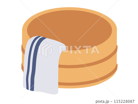 温泉の風呂桶のイラスト 115228087