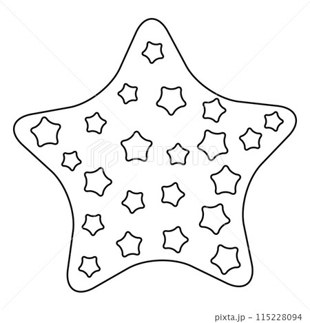 Starry night sky in a star shape. Stars coloring book Starry night sky in a star shape. Stars coloring book 115228094