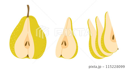Fresh green juicy chopped Pear. 115228099