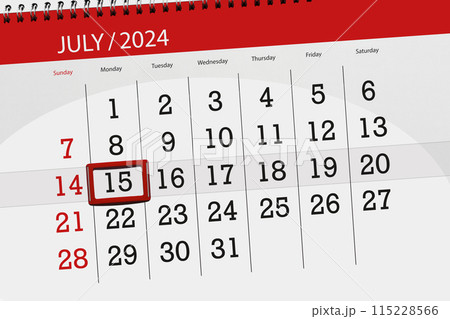 Calendar 2024, deadline, day, month, page, organizer, date, July, monday, number 15 115228566