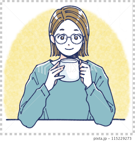 Woman relaxing with a mug Woman relaxing with a mug 115229273