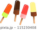 カラフルなアイスのイラスト 115230408
