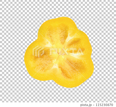 Yellow slice sweet bell pepper isolated 115230870