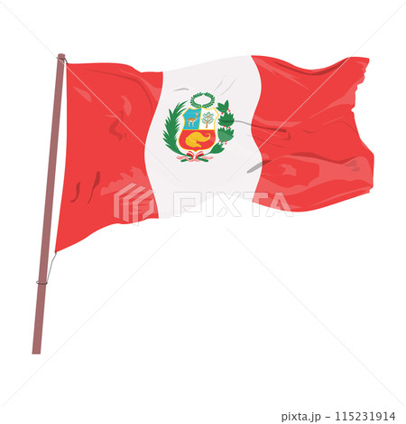 Peruvian flag on the white background. Peruvian flag on the white background. 115231914