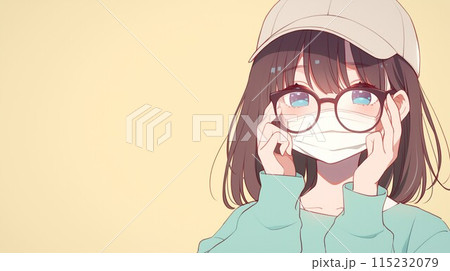 メガネをかける女性のイラスト素材 [115232079] - PIXTA