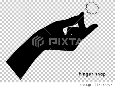 指パッチン フィンガースナップのシルエットと音のイメージアイコンのイラスト 指パッチン フィンガースナップのシルエットと音のイメージアイコンのイラスト 115232297