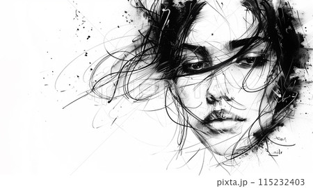 女性のラフスケッチ 女性のラフスケッチ 115232403