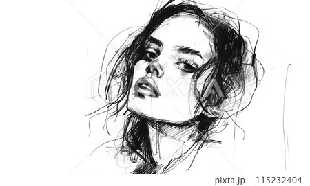 女性のラフスケッチ 女性のラフスケッチ 115232404