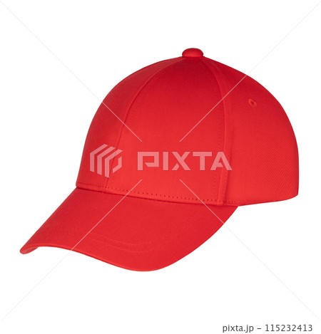 Angled Red Baseball Cap Angled Red Baseball Cap 115232413