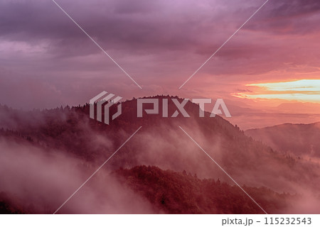 Misty mountain landscape 115232543