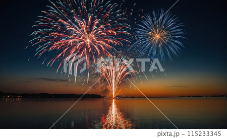 Bright festive fireworks Bright festive fireworks 115233345
