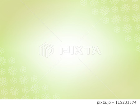 背景　薄い花柄とグラデーション　緑 115233574