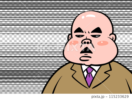 Illustration of an old man with a sulky face 115233629