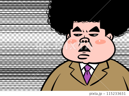 Illustration of an old man with a sulky face 115233631