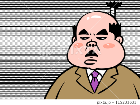 Illustration of an old man with a sulky face Illustration of an old man with a sulky face 115233633