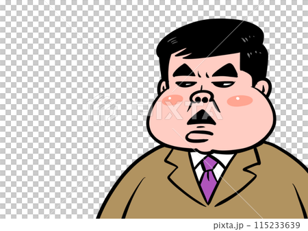 Illustration of an old man with a sulky face 115233639