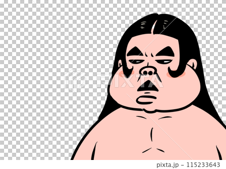 Illustration of an old man with a sulky face 115233643