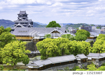 日本三名城の一つである熊本城(2024年5月4日撮影) 日本三名城の一つである熊本城(2024年5月4日撮影) 115233807