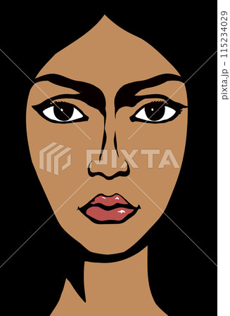 Woman face. Vector drawing icon 115234029