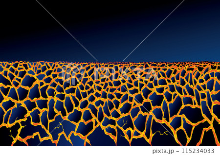 Molten magma. Vector drawing of volcanic lava 115234033