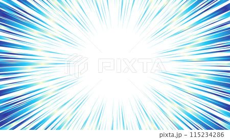 キラキラした青色のグラデーションの集中線の素材 115234286