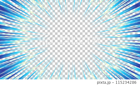 キラキラした青色のグラデーションの集中線の素材 115234286