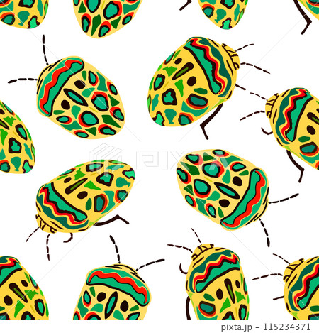Vector seamless pattern with picasso bugs Vector seamless pattern with picasso bugs 115234371