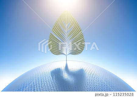 太陽の光に透ける葉っぱの抽象背景イラスト 太陽の光に透ける葉っぱの抽象背景イラスト 115235028