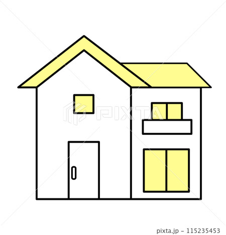 シンプルな家の線画イラスト素材 115235453