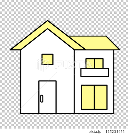 シンプルな家の線画イラスト素材 115235453