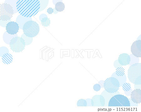 青い幾何学模様の円のフレーム 115236171
